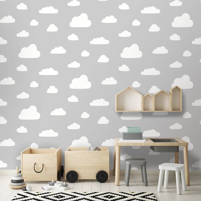 Veer Decor Clouds Pastel Wallpaper. - N/A