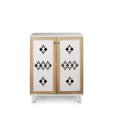 Wood Base Shoe Cabinet With Double Door