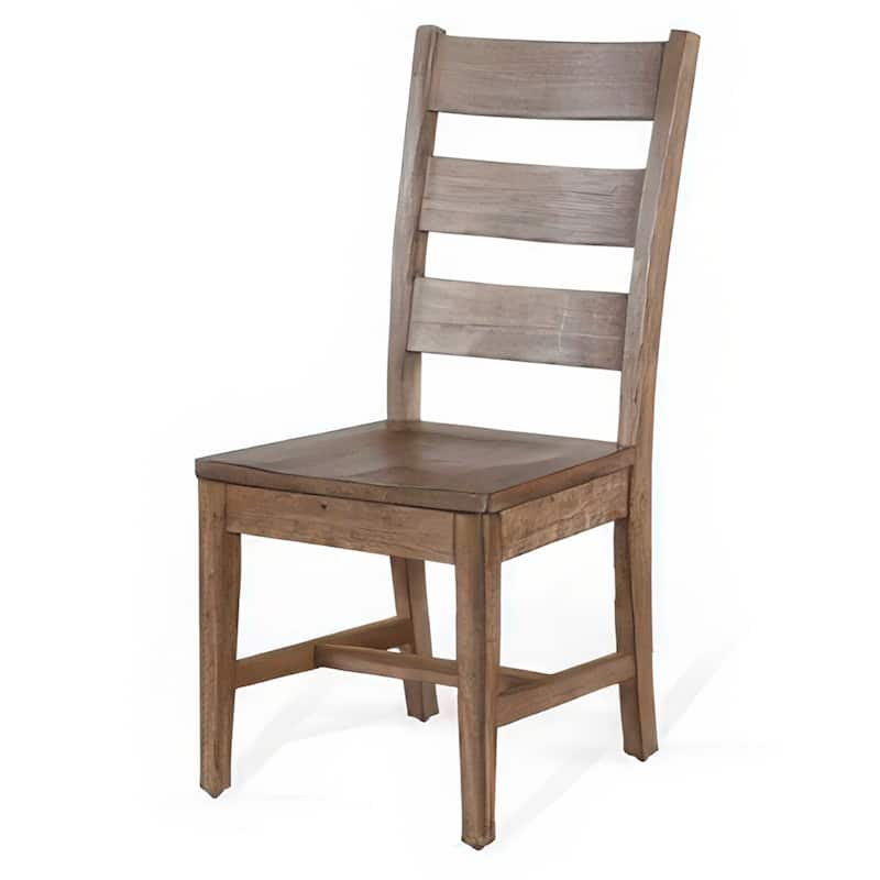 Yael Dining Chair Set of 2, Ladderback Design, Light Brown Wood