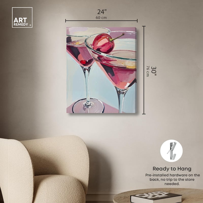 Cherry Cosmo Canvas by Art Remedy, Gallery Wrapped