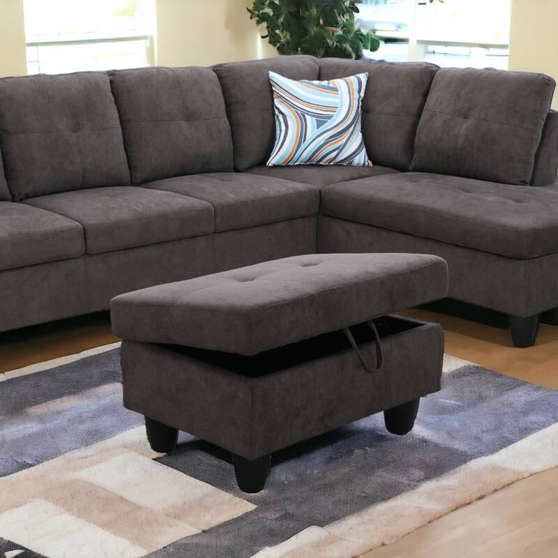 KISRAIS 28.5" Wide Upholstered Storage Ottoman