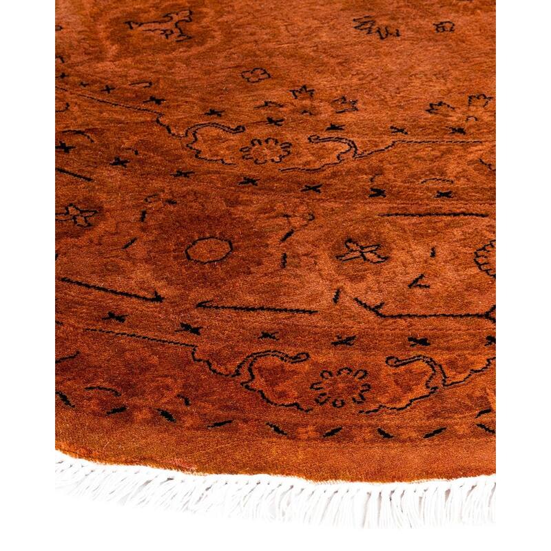 Overdyed, One-of-a-Kind Hand-Knotted Area Rug - Gold - 6' 1" x 6' 1"