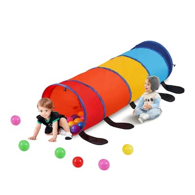 VEVOR Kids Play Tunnel Tent for Toddlers, Collapsible Gift for Boy and Girl Play Tunnel Indoor , Multicolor - 1paragraphs