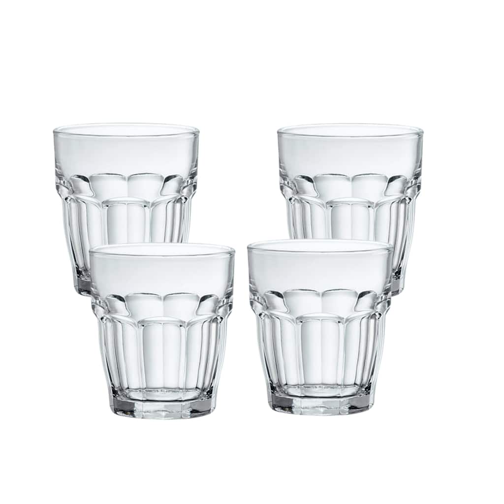 Bormioli Rocco Rock Bar Tempered Glass Stackable Beverage Glasses Dishwasher Safe
