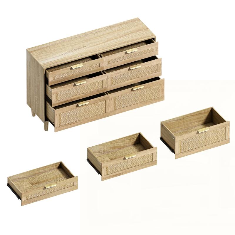 Rattan Dresser with Drawers