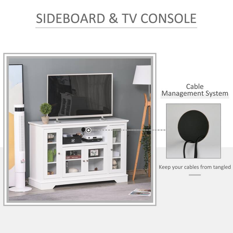 HOMCOM Transitional Sideboard Cabinet with Glass Doors