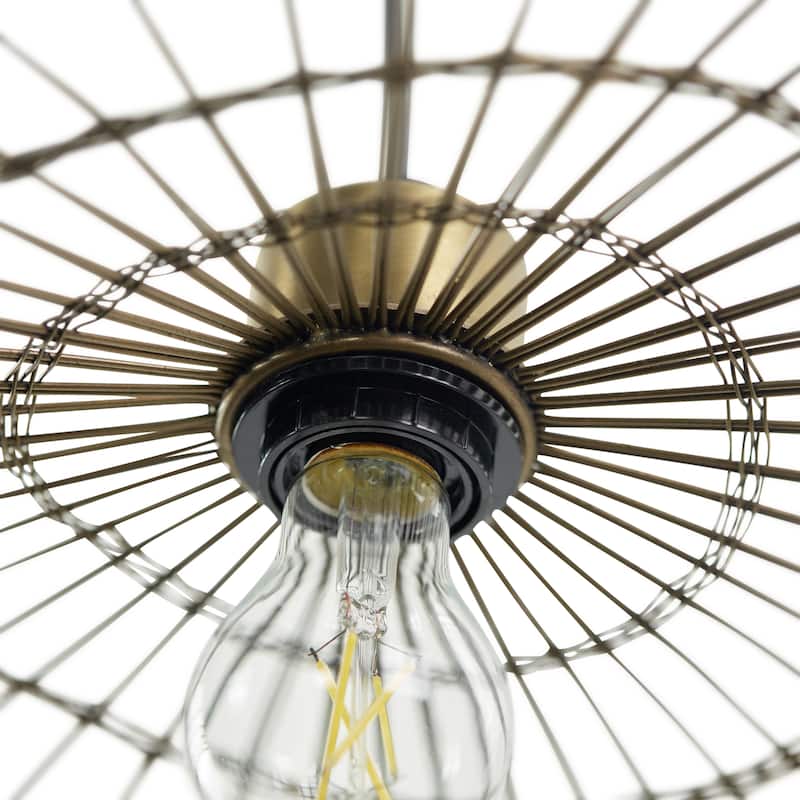 Emma River of Goods Brass 15.75-Inch Pendant Light with Adjustable Hanging Cord - 29.5" x 15.75" x 14.5/73.5"