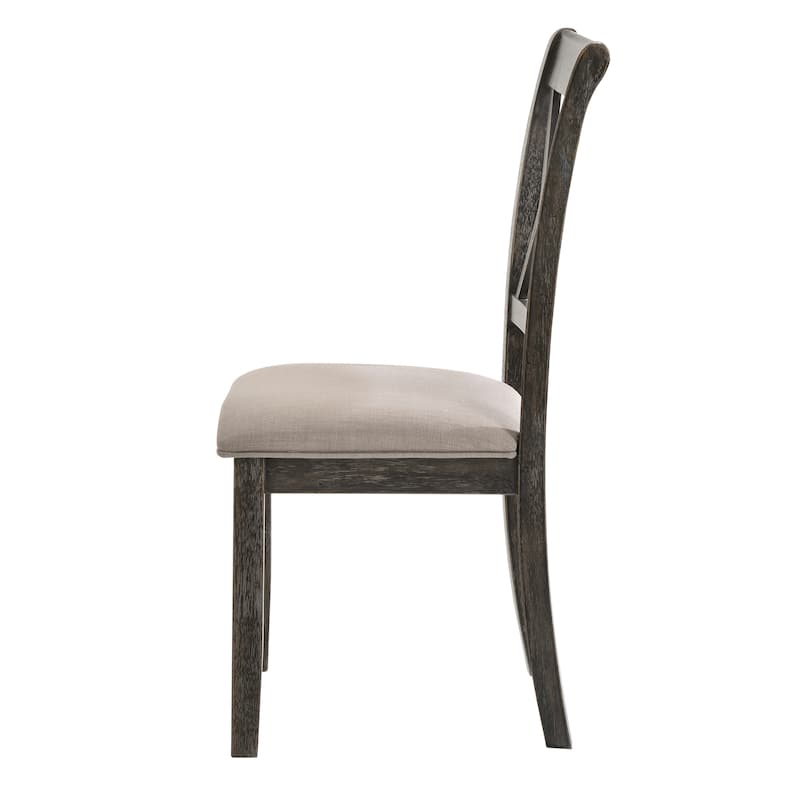 Beige and Weathered Grey Cross Back Side Chairs (Set of 2)