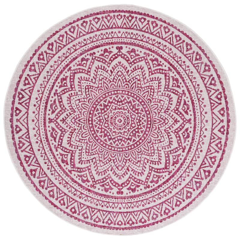 SAFAVIEH Courtyard Fran Mandala Indoor/ Outdoor Waterproof Patio Backyard Rug
