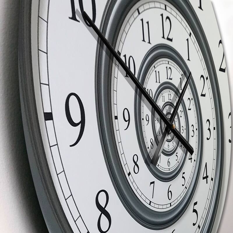 Designart 'Time Spiral Analog Wall' Oversized Contemporary Wall Clock