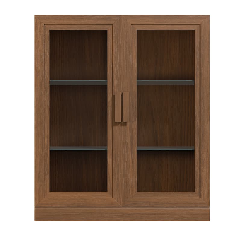 Modular Sideboard Buffet Cabinet with Tempered Glass Doors Credenza Console Table for Living Room Kitchen Dining Room Entryway