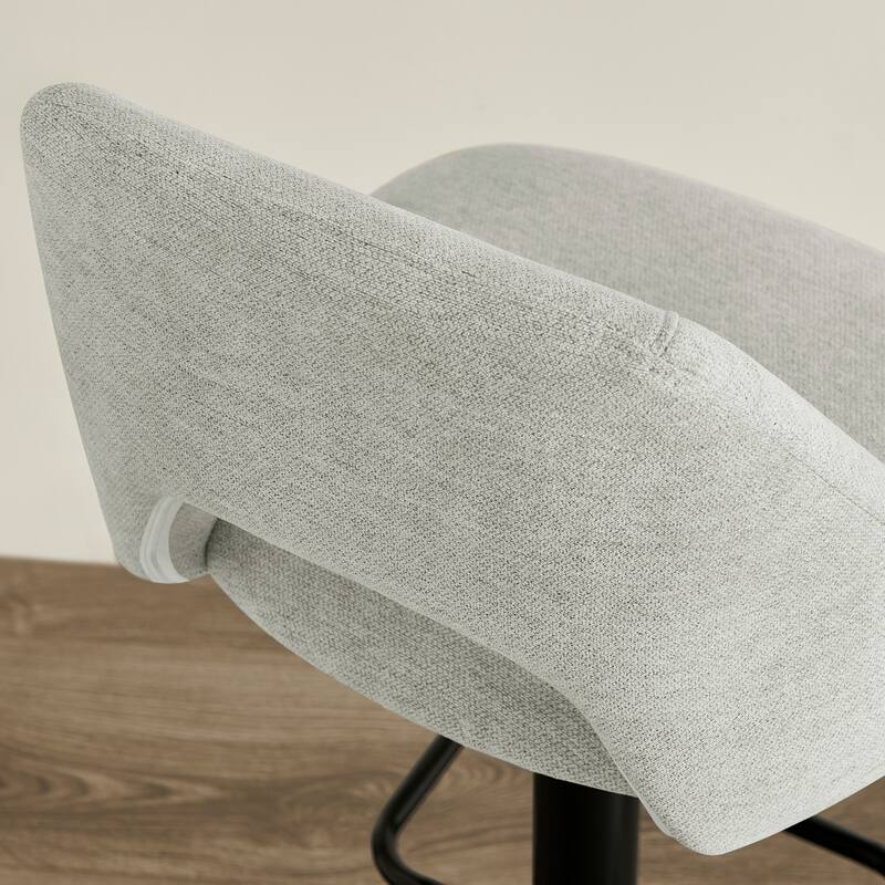 Roundhill Furniture Nuvia Contemporary Adjustable Barstool with Upholstered Swivel Seats, Set of 2