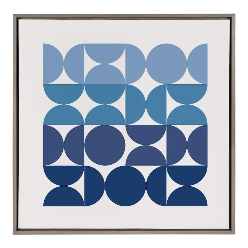 Kate and Laurel Circles Curves Blues Canvas by Creative Bunch Studio