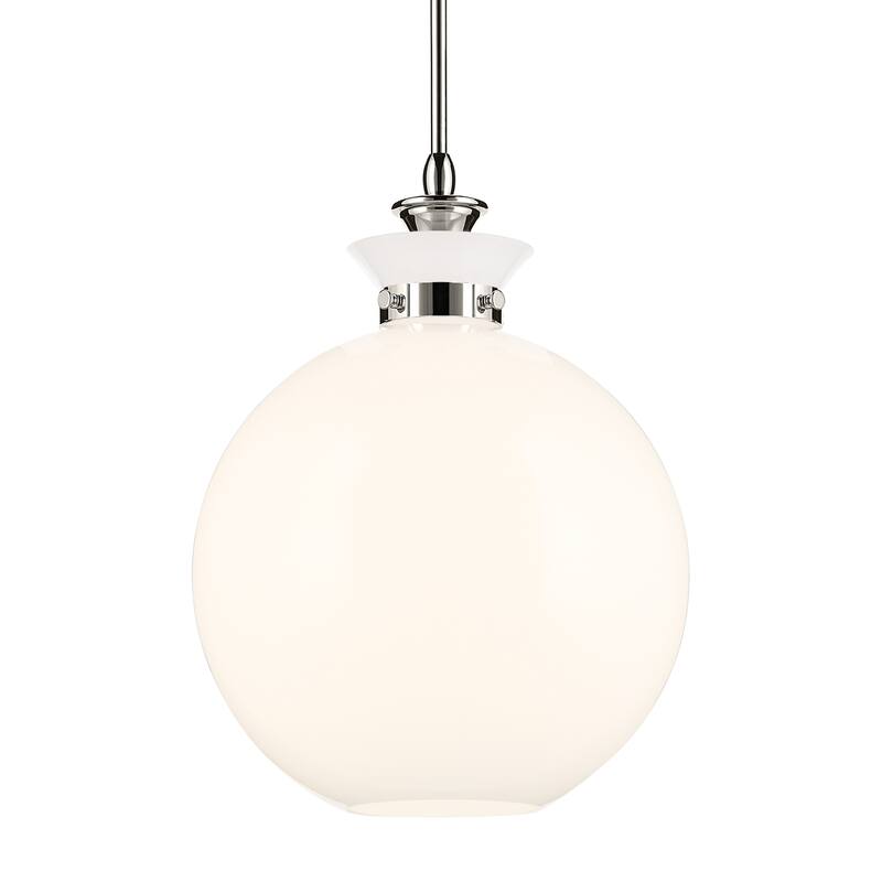 Kichler Lighting Laria 15 Inch 1 Light Pendant with Opal Glass in Polished Nickel