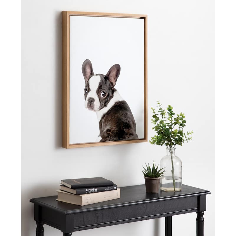 Kate and Laurel Sylvie Animal Studio French Bulldog Framed Canvas by Amy Peterson Art Studio