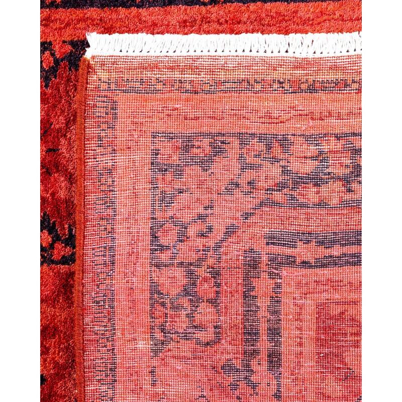 Contemporary Overdyed Wool Hand Knotted Runner - 3' 1" x 7' 7"
