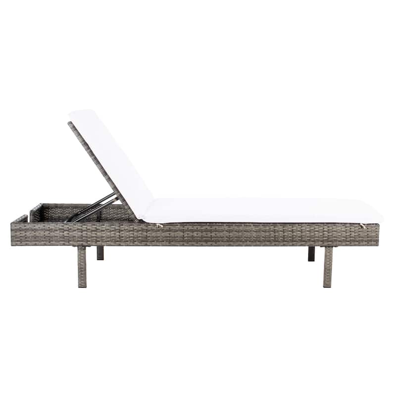 SAFAVIEH Outdoor Sanaa Sun Lounger with Cushion - 25Wx77Dx41H