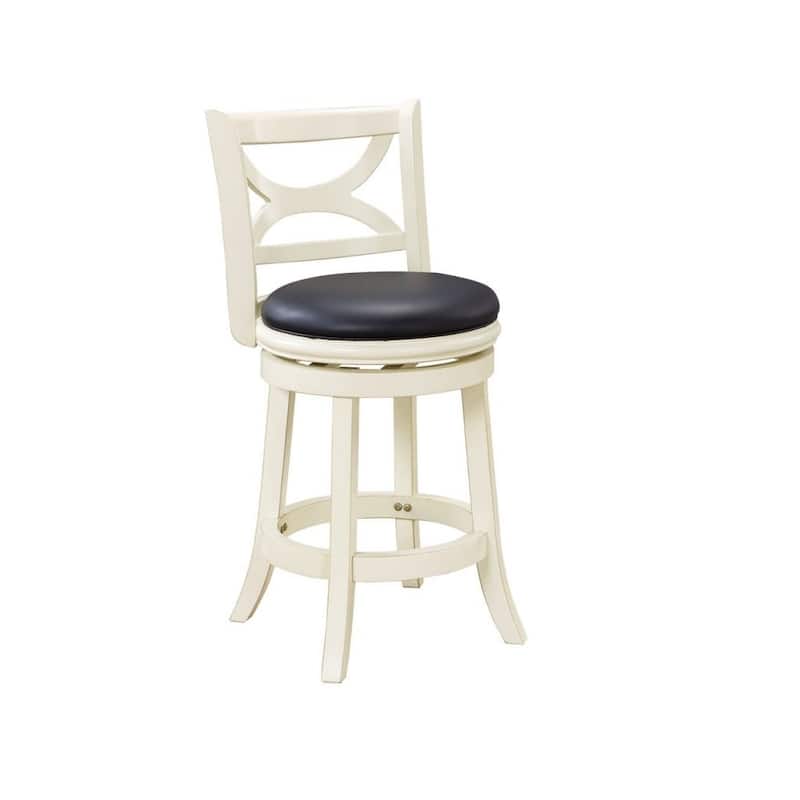 Florence Solid Hardwood Black 24-inch Plush-seat Swivel Stool