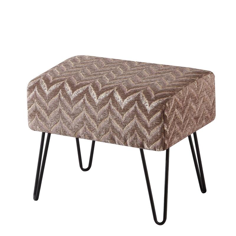 Jacquard Chenille Ottoman