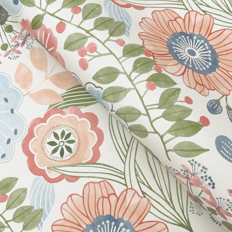 York Wallcoverings Artistic Bouquet Multicolor Wallpaper