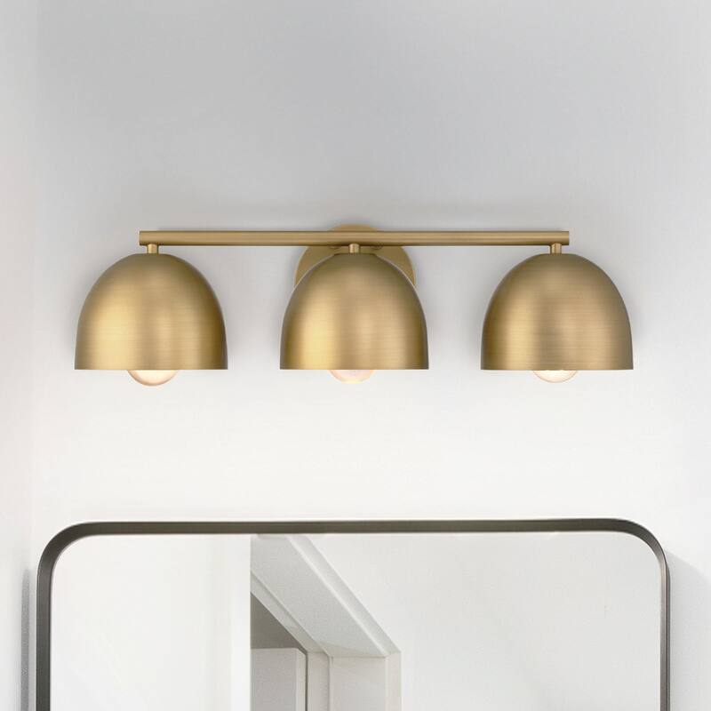 Hunter Erling 3-Light Bathroom Vanity Wall Light - Modern, Contemporary, Transitional - 3-Light Gold - Luxe Gold