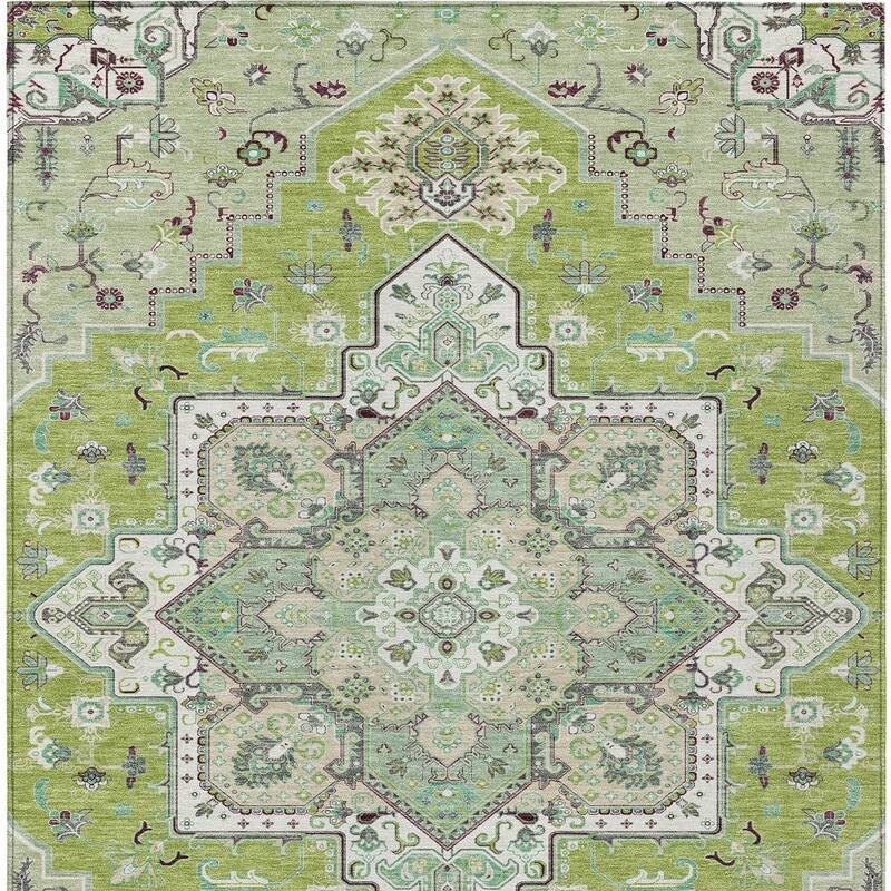 HomeRoots Oriental Traditional Rectangle Outdoor Rug