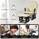 preview thumbnail 8 of 9, Costway Glider and Ottoman Cushion Set Wood Baby Nursery Rocking Chair