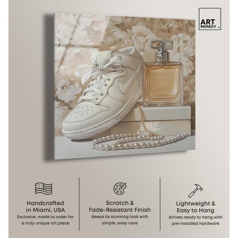 White Sneakers and Pearls Acrylic by Art Remedy, Ready to Hang