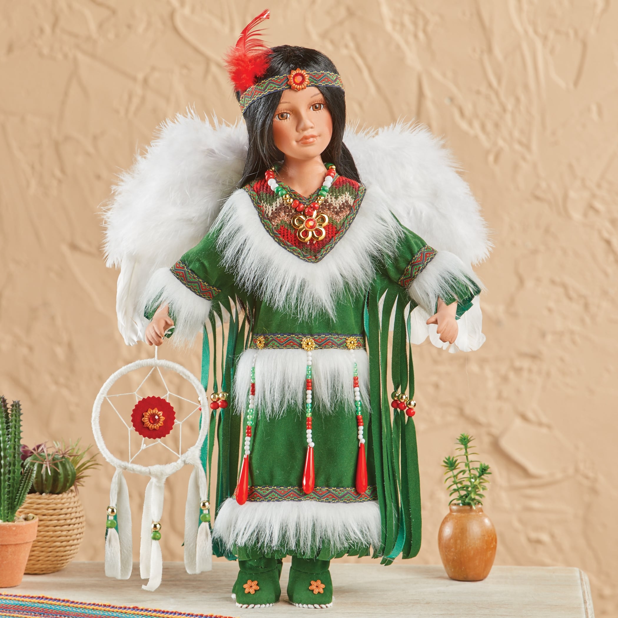Angeni Native American Angel Collectible Porcelain Doll, 16