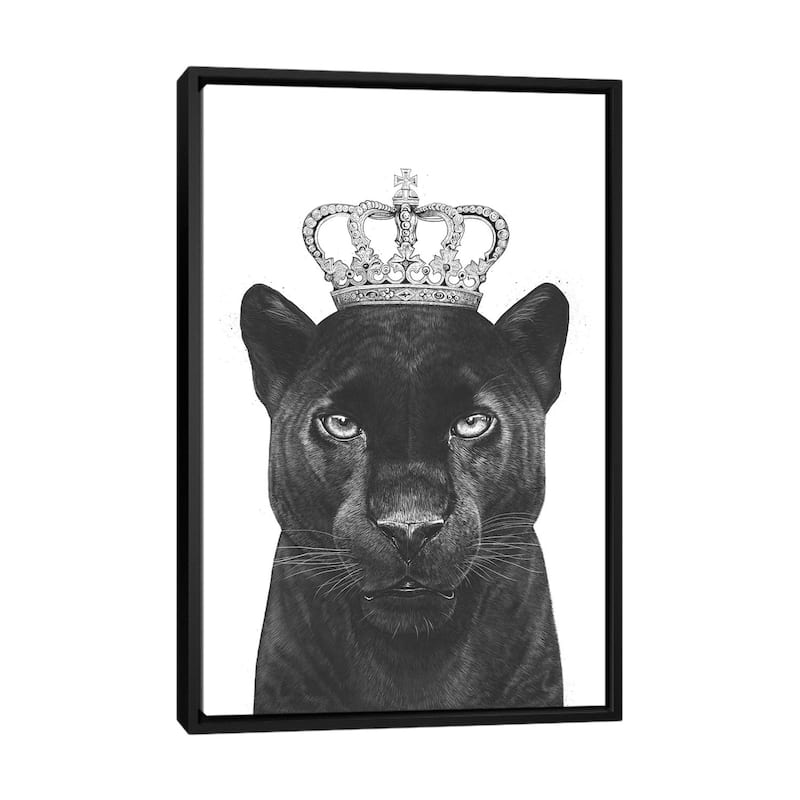 iCanvas "The King Panther" by Valeriya Korenkova Framed Canvas Print - Black - 40x26