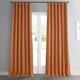 Exclusive Fabrics Faux Linen Room Darkening Curtain(1 Panel) - Desert Orange - 50 X 108