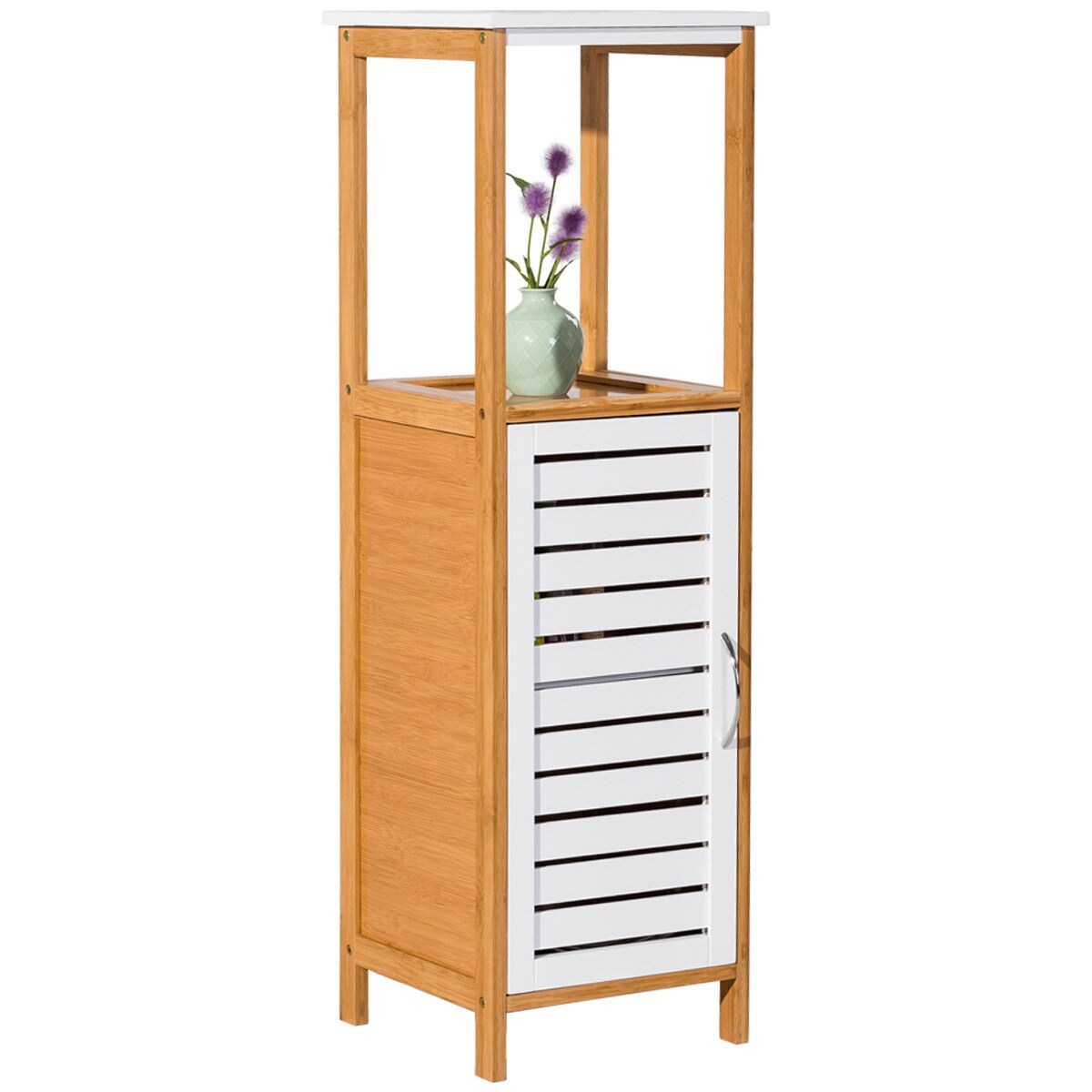 Bath Caddies Storage Floor Cabinet Wooden Tall Bathroom Storage Cabinet With 3 Tier Shelf Rack White Home Garden