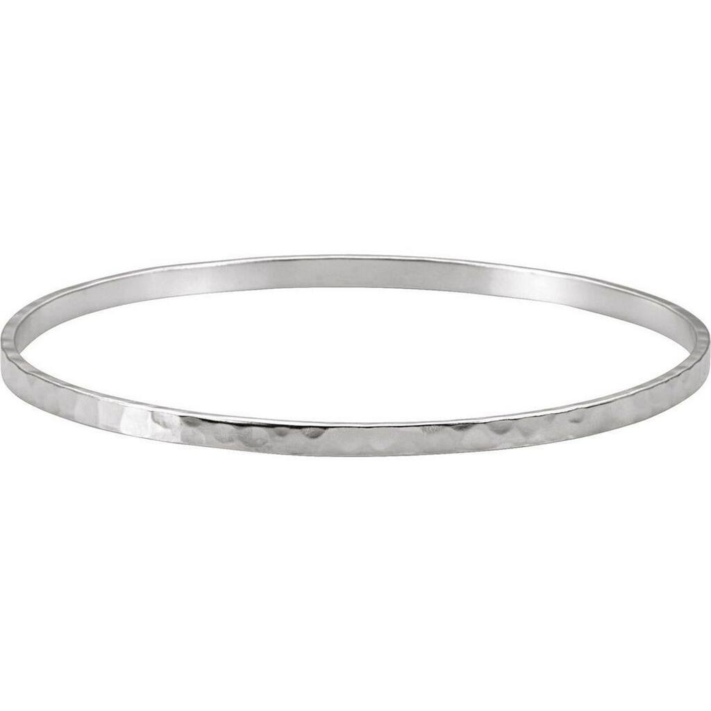 Curata 925 Sterling Silver 7" 3.25mm Polished Simple Slip On Bangle Bracelet