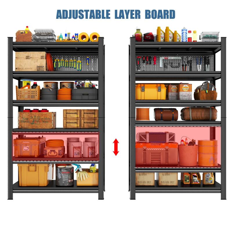 Garage Shelving Units 2400LBS Heavy Duty Storage Shelves Adjustable Metal Shelf 6 Tier Garage Storage Rack for Kitchen