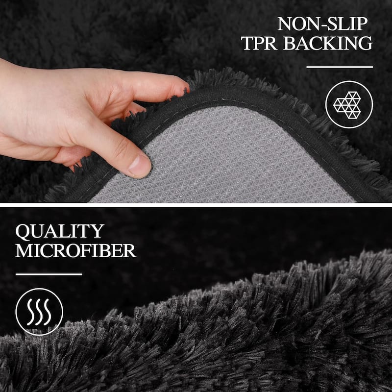 Bathroom Rug Non Slip Bath Mat for Bathroom, Water Absorbent Soft Microfiber Shaggy Bathroom Mat Machine Washable Bath Rug