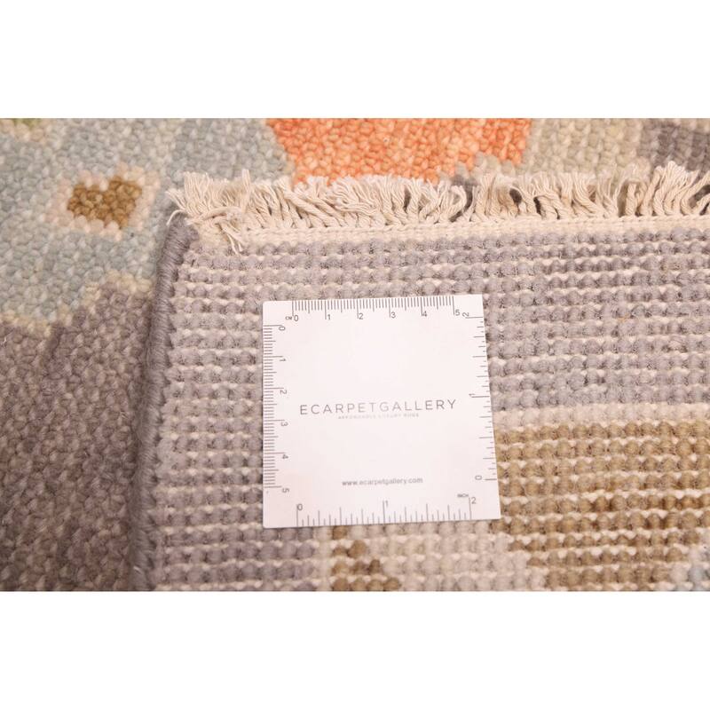 ECARPETGALLERY Hand-knotted Modern Oushak Dark Grey Wool Rug - 9'0 x 11'10