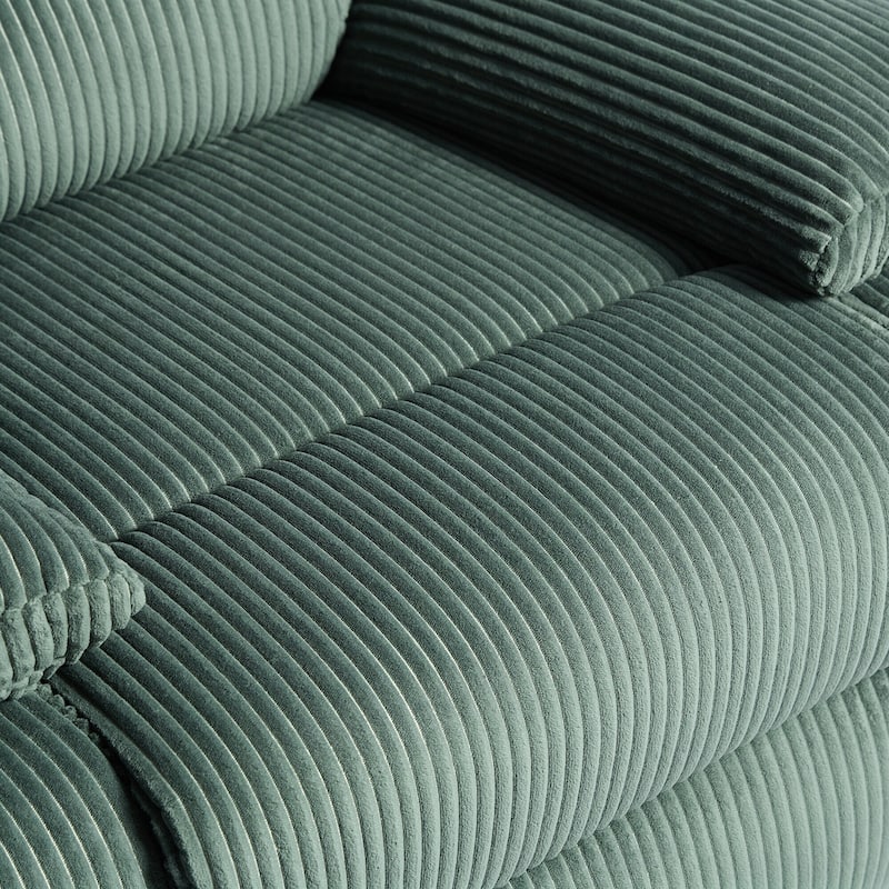 Corduroy Manual Recliner Chair with Footrest