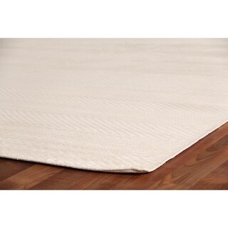 Exquisite Rugs Herringbone White Viscose Rug (8' x 10') - 8' x 10'. - 8 ...