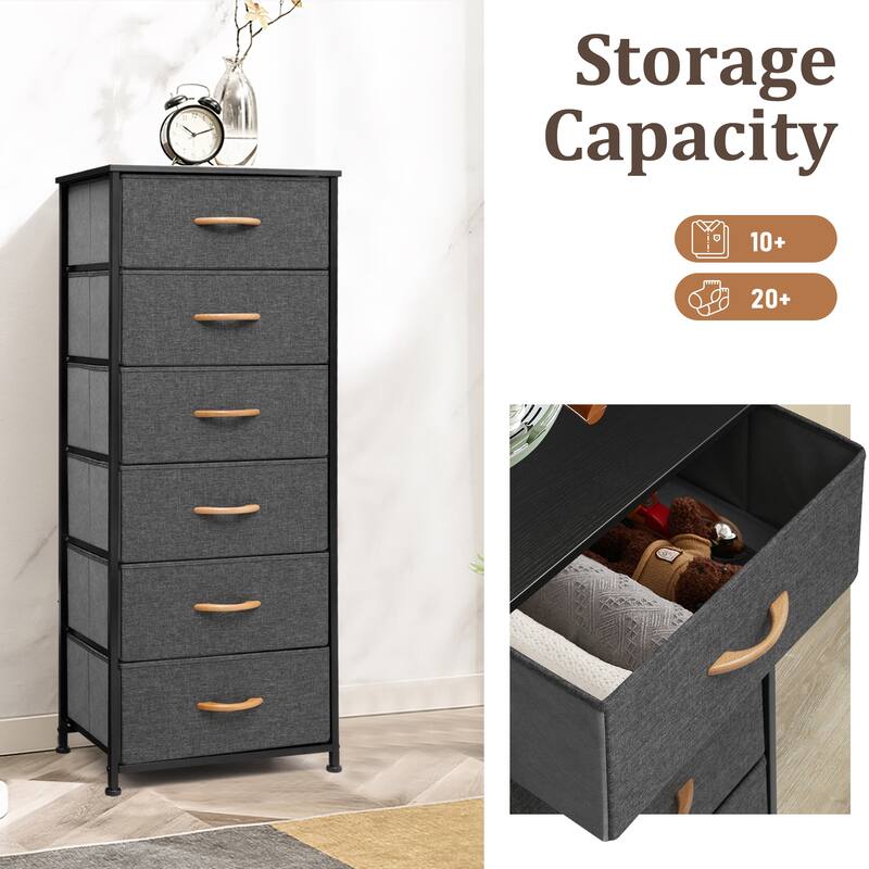 VredHom 6 Drawers Vertical Dresser Storage Tower