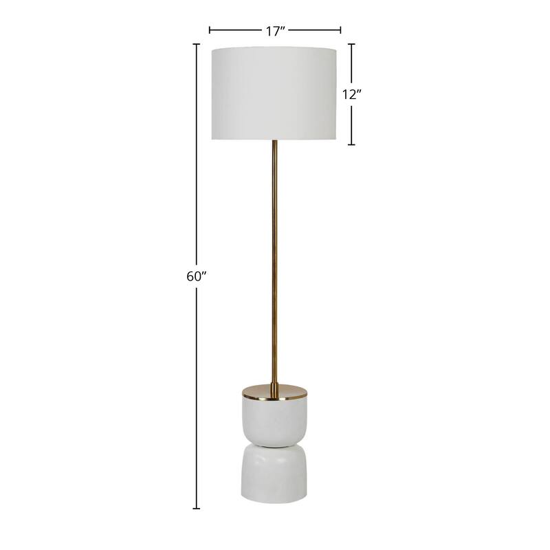 Skye 60" Floor Lamp with Linen Shade, White
