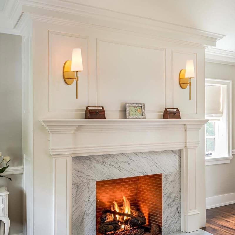 KAWOTI 16" 1- Light Wall Sconce with Opal Glass Shade