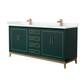 Option Green / Carrara Cultured Marble Top / Satin Bronze