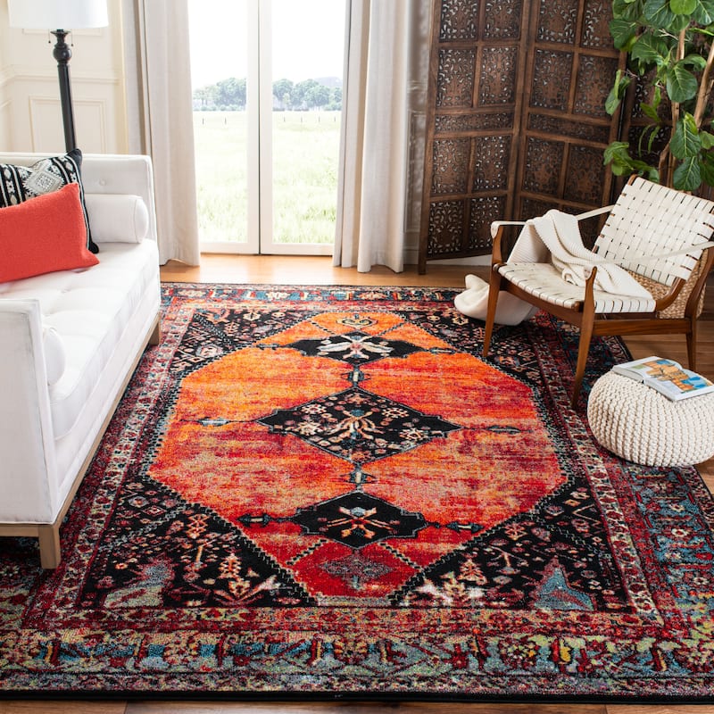 SAFAVIEH Vintage Distressed Boho Regina Akife Oriental Rug - 6'7" x 9' - Orange/Multi
