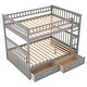 preview thumbnail 37 of 40, Bunk Bed, Solid Wood Bunk Bed Frame with 2 Storage Drawers, Convertible Bunk Bed Can be Converted Into 2 Daybeds