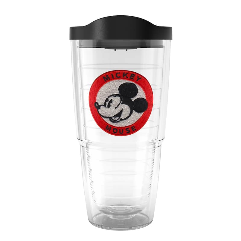 Tervis Disney Mickey Mouse Badge Made in USA Double Walled Insulated Travel Tumbler, Classic - 24oz