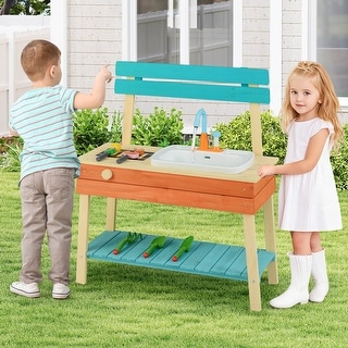 Mud Kitchen and Barbecue Grill Combo Real Faucet w/Running Water