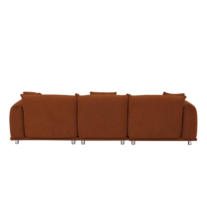 Modern 111" Oversized 3-seater Sofa with Metal Legs and Solid Wood Frame for Living Room