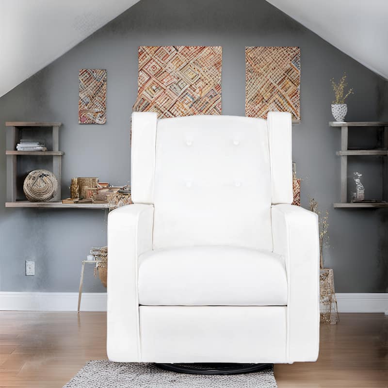 360° Swivel Glider Rocker Recliner - Nursery Chair for Breastfeeding & Maternity, Plush Cushions & Gentle Rocking Motion