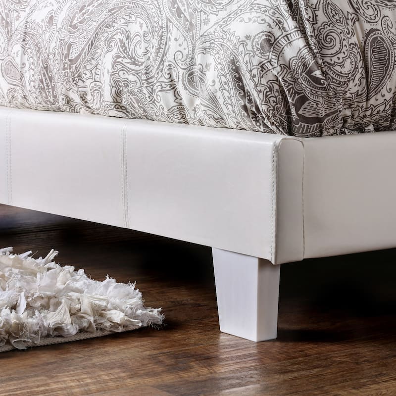 Furniture of America Lala Modern King Faux Leather Platform Bed