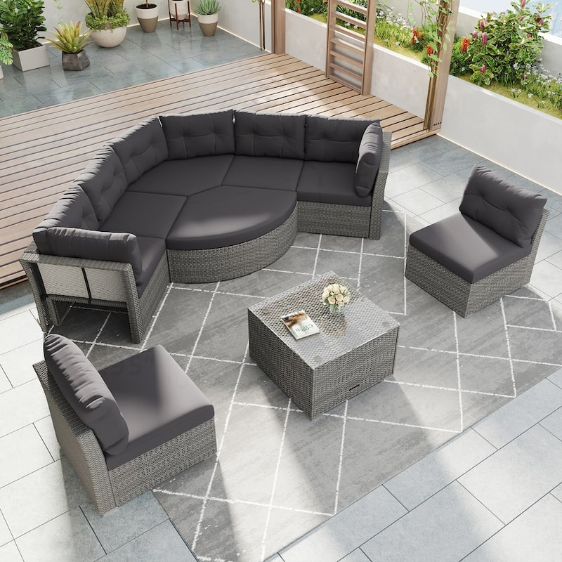 Outdoor Furniture Daybed Rattan Sectional Furniture Set
